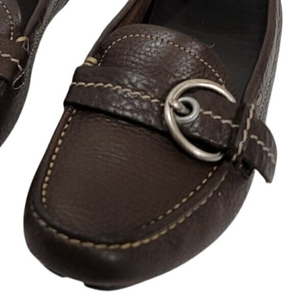 Vintage Prada Leather Drivers Loafers Flats Brown Buckle 35 - Picture 3 of 12